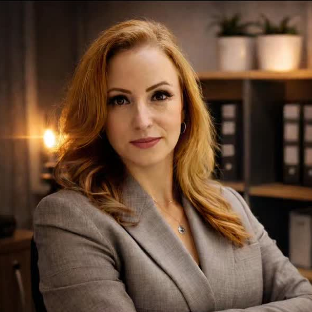 Retrato profissional de Claudia Viviane de Souza Nunes, advogada, em seu escritório